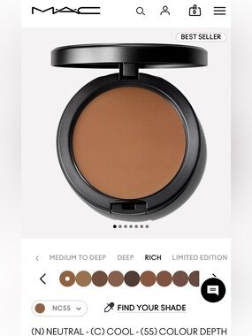 NWT MAC Cosmetics Studio Fix Powder Plus Foundation - NC55